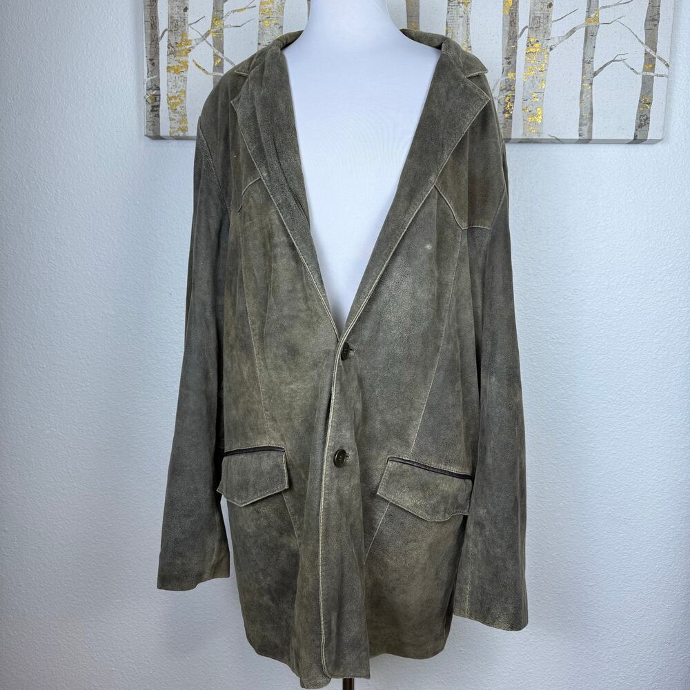 Vintage Scully Western Leather Blazer Jacket Variegated Brown 46L